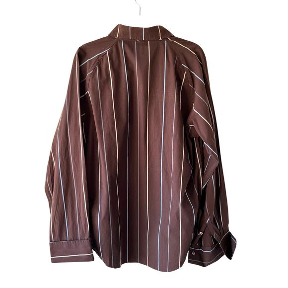 Vintage‎ MadSoul Sharp Shooters Striped Brown Shirt Mens XL NWT Streetwear - Picture 2 of 10